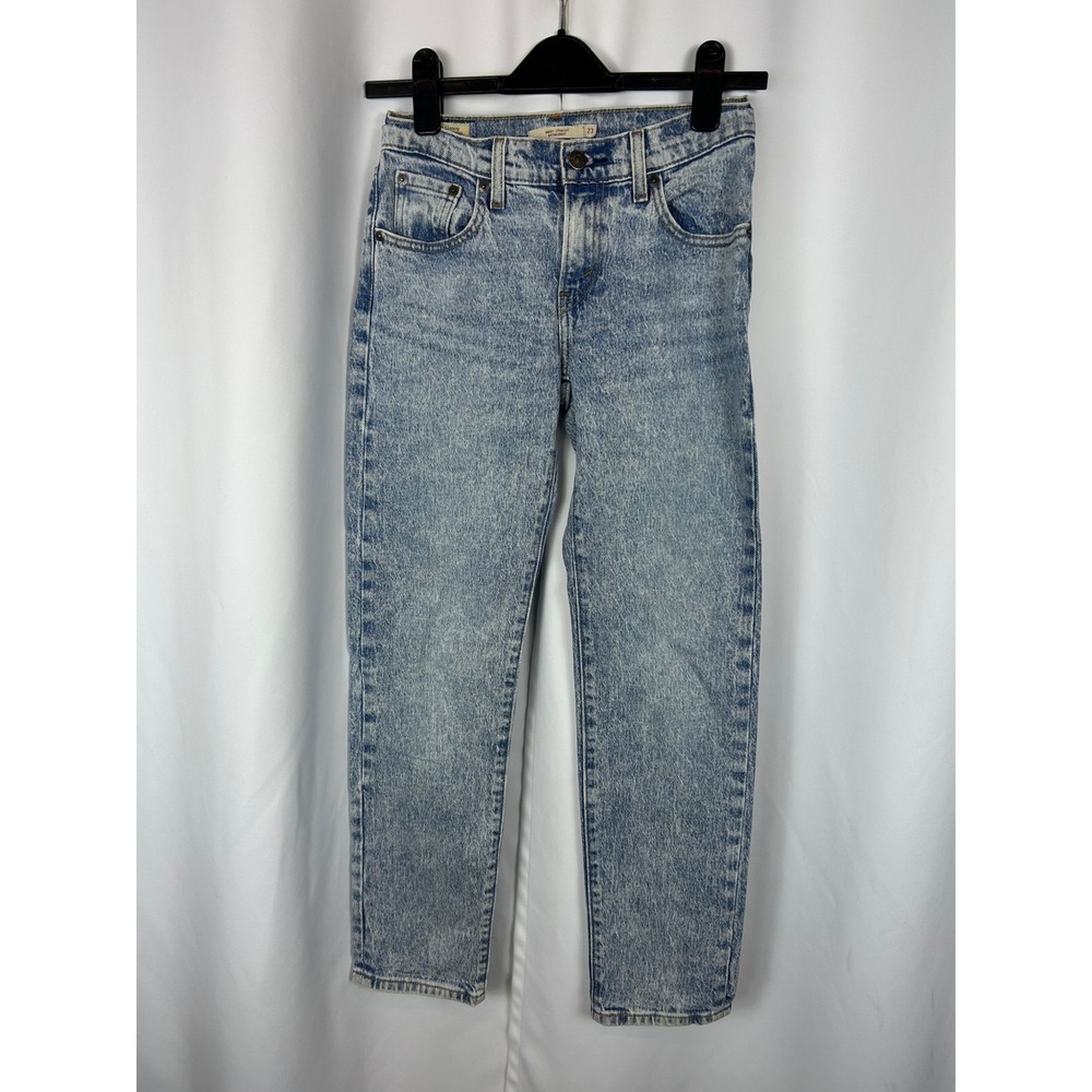 Levi's Premium Middy Straight Acid Wash Blue Straight Leg Jeans Size 23